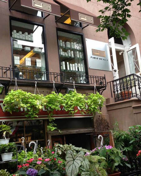 Fabio Scalia Salon quaint outdoor patio in the Brooklyn Heights Salon